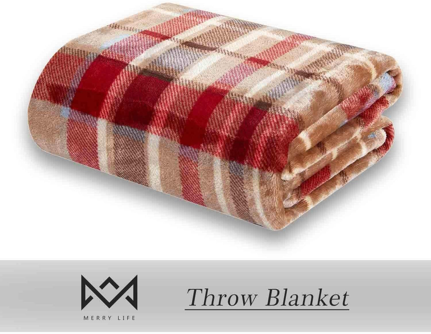 MERRYLIFE Throw Blanket Plaid| Ultra-Plush Soft Colorful Oversized | Decorative Couch Travel Blanket | (50" 60", Love Urban)