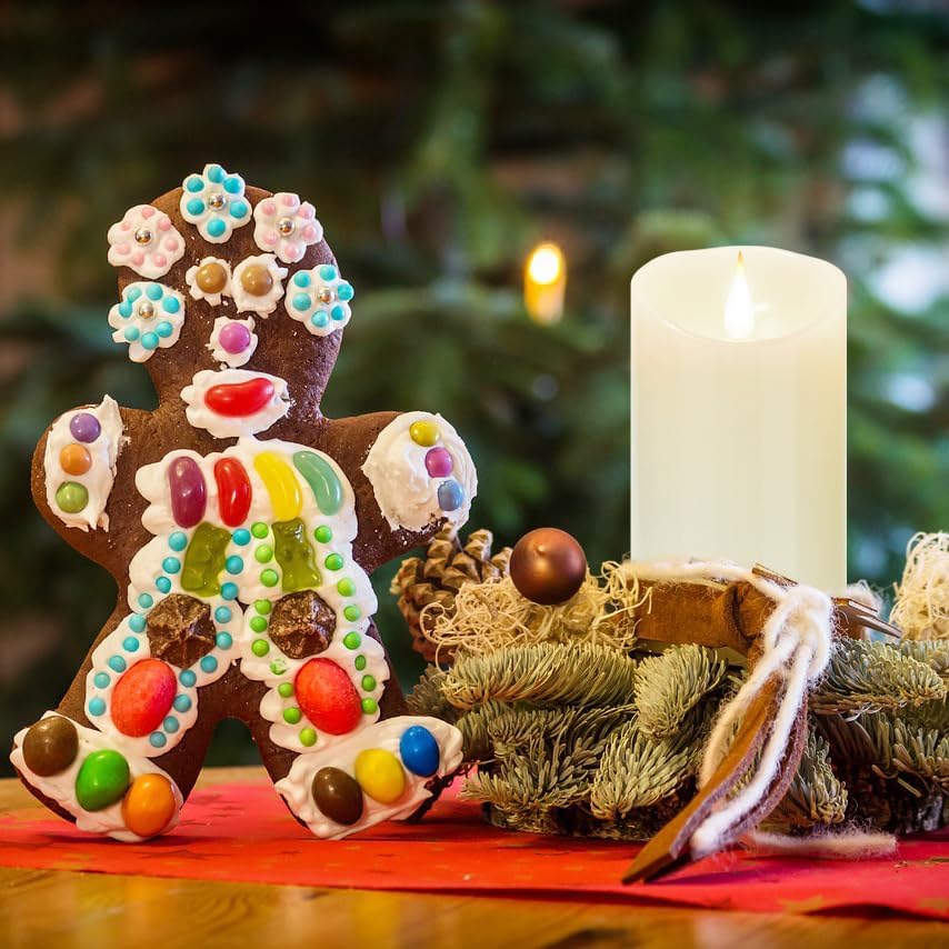 Flameless Battery Operated LED Candles 3D Wick with10key Button Remote Control 24-Hour Timer Set of 2 Electric Flickering Pillar Real Wax，Wedding, Party, Home Decoration