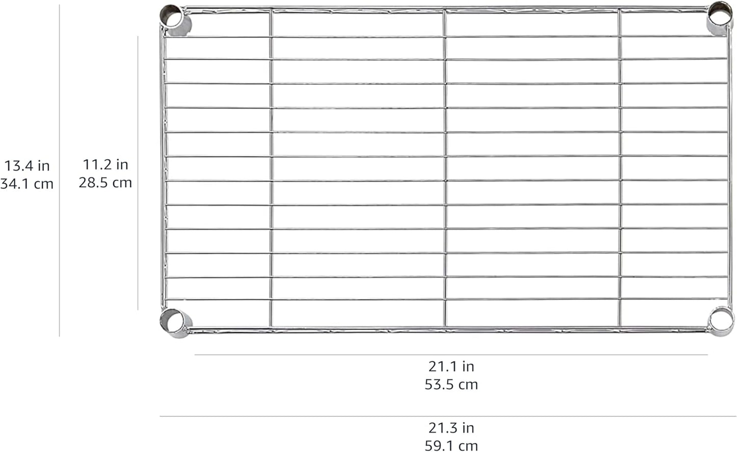 Amazon Basics 4-Shelf Adjustable, Storage Shelving Unit, (200 Pound Loading Capacity per Shelf), Steel Organizer Wire Rack, 13.4"D x 23.2"W x 48"H, Chrome
