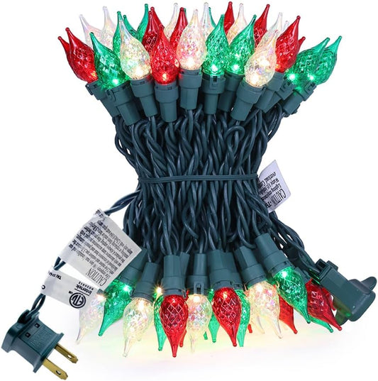 LED Christmas Lights Outdoor 19 FT 70 Fairy Lights Multi-Color String Lights ETL Certified for Indoor/Outdoor Holiday Party Halloween Tree Decor