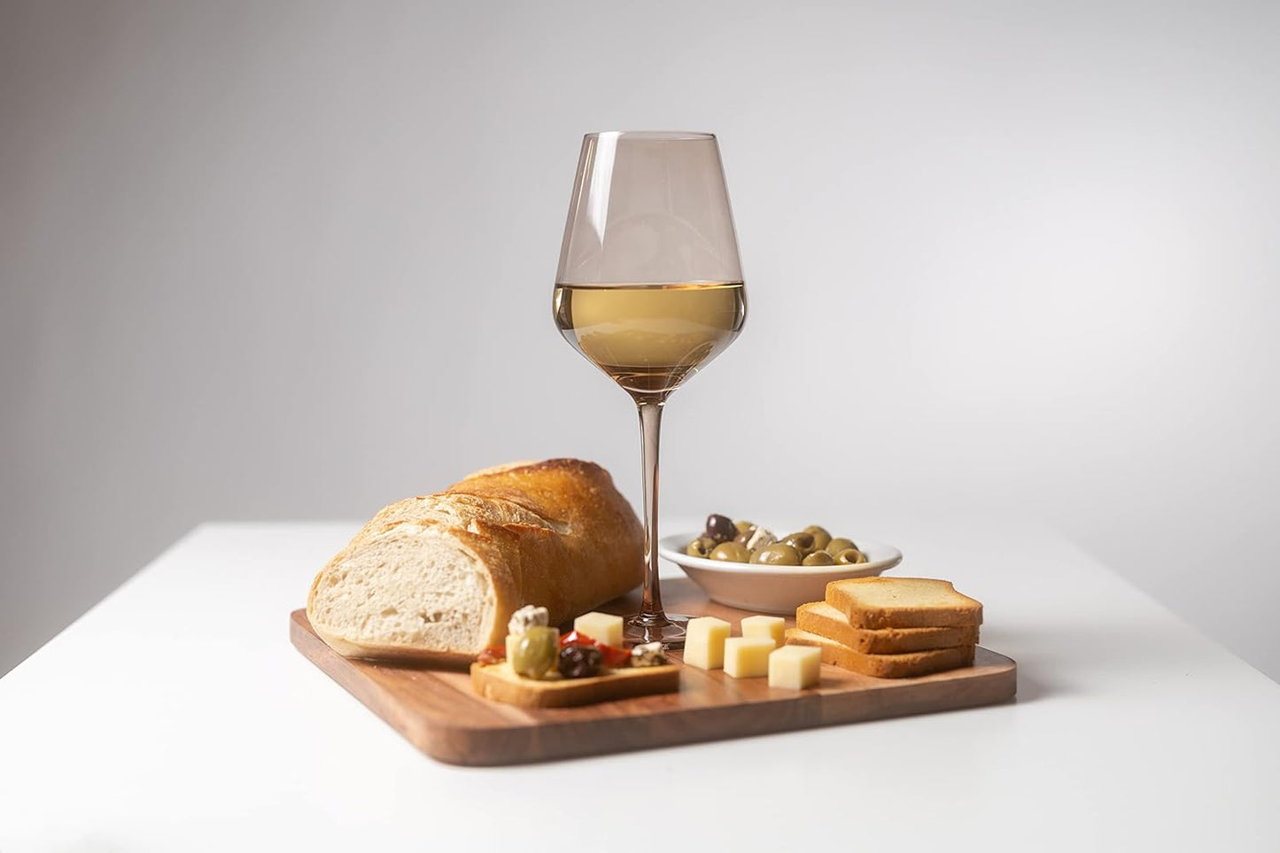 Saludi Original Smokey Sand Wine Glasses, 16.5oz (Set of 6) Stemmed Single Color Smoky Amber Brown Neutral Glass - Great for All Wine Types and Occasions or Gifts - Luxury, Durable, Hand-Blown