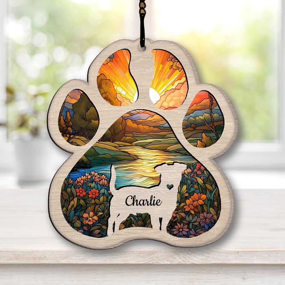 Personalized Central Asian Shepherd Suncatcher Dog Memorial Gifts, Custom Central Asian Shepherd Ornament Christmas Tree, Pet Remembrance Gift, Loss of Dog Sympathy Gift, Pet Loss Suncatcher