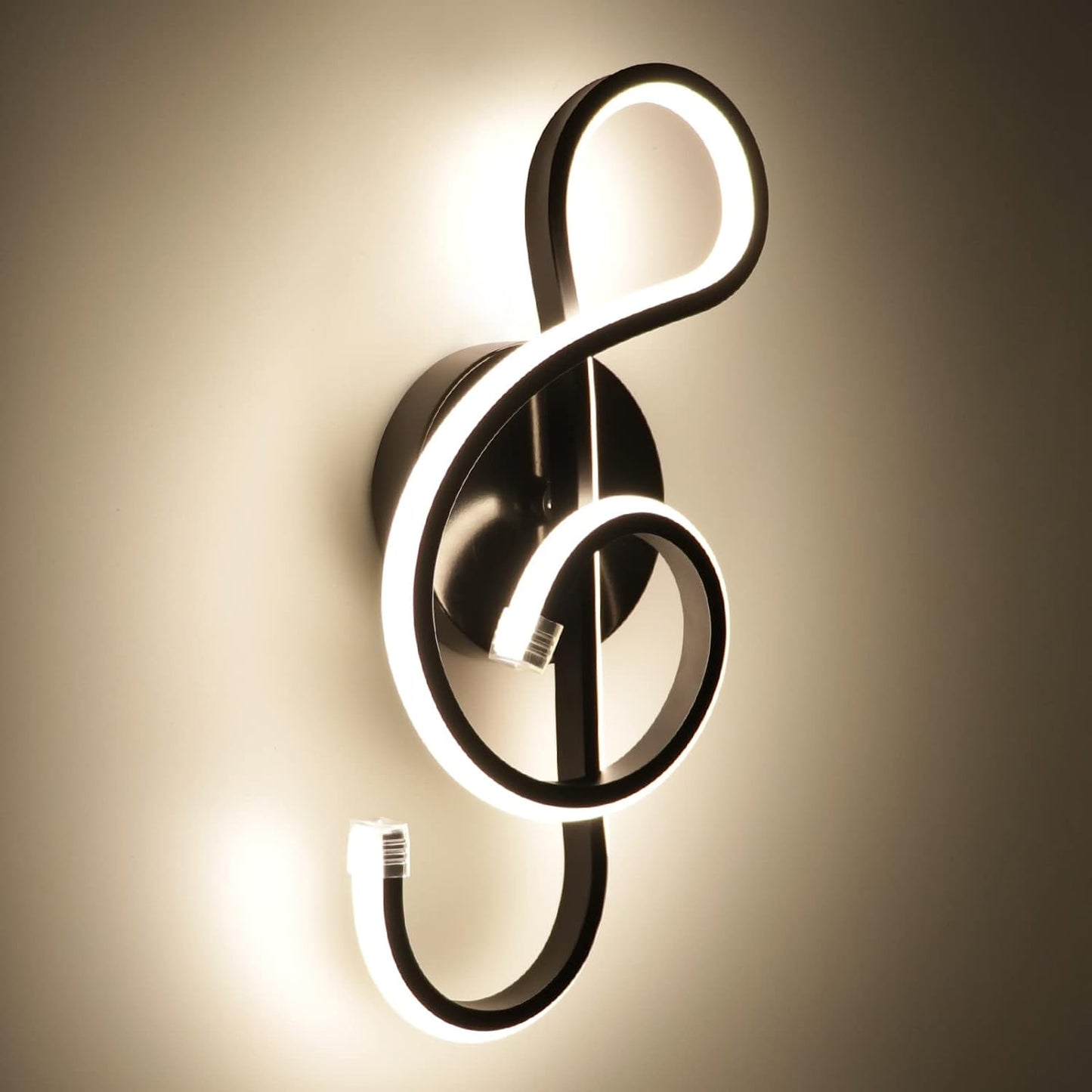 XEYOU 22W Modern Wall Sconce Lighting Indoor LED Creative Wall Light Fixture Music Symbol Art Decoration Wall Lamp for Living Room Bedroom Stair Corridor, Black 4500K