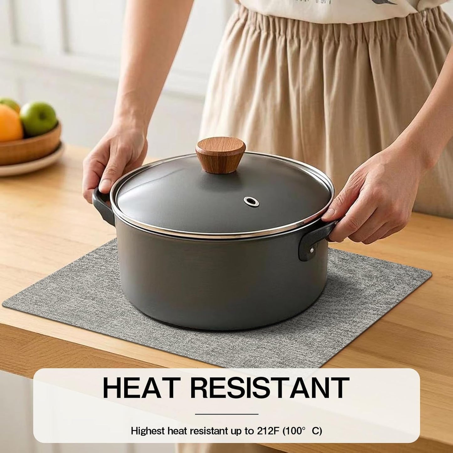 Chrysameld Vinyl Placemats Set of 4 - Faux Leather 100% Waterproof Oil-Proof Wipeable PU Place Mats, Heat Resistant Anti Slip Reversible Table Mats for Indoor & Outdoor Use,(17×12Inch, Light Grey)