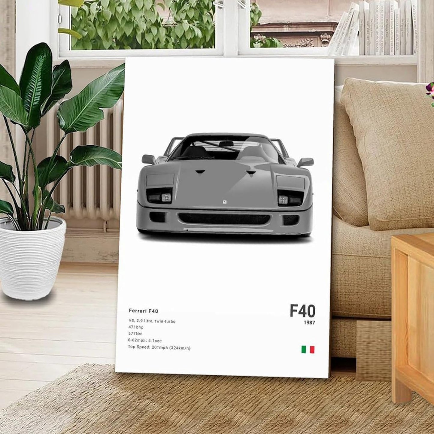 Farrari Car Posters For Walls Vintage Racing Car Canvas Prints For Home Decor Office Decor CFrame-style 20x30inch(50x75cm)