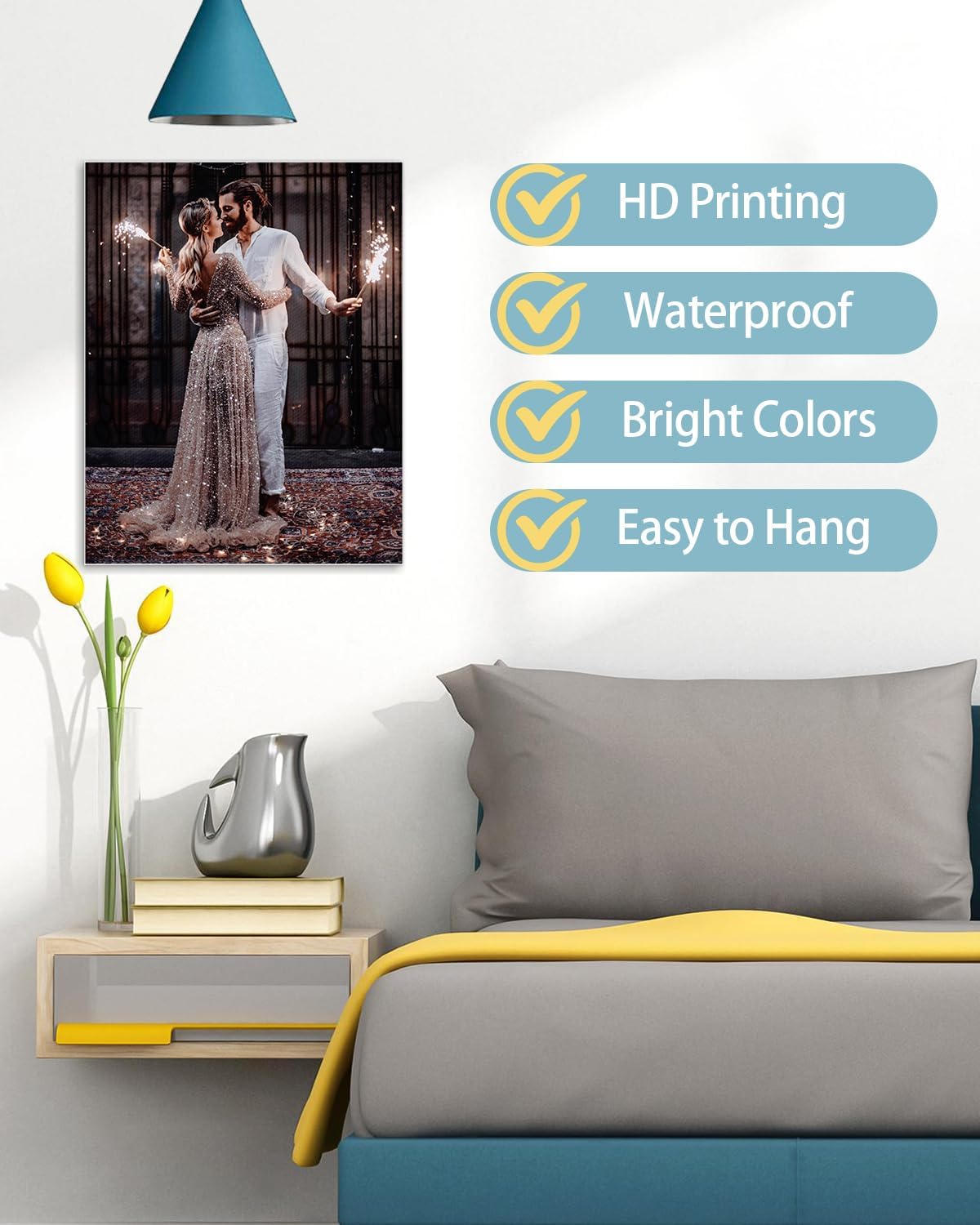 AbcCustomize Custom Canvas Wall Art with Your Photos, Perfect for Living Room, Bedroom, Farmhouse Decor, Personalized Gifts