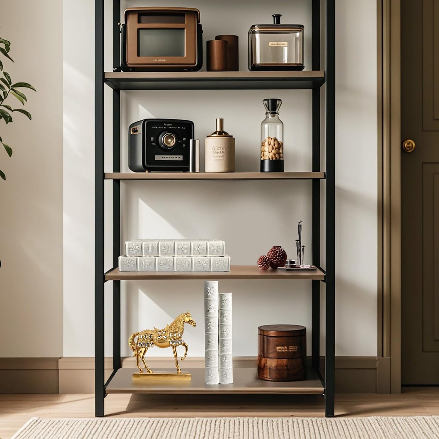 Decorative White Faux Leather Wooden Book Box for Home Decor, Cafe Table, and Bookshelf - Fashion Storage Box (YD-C105 L+S)