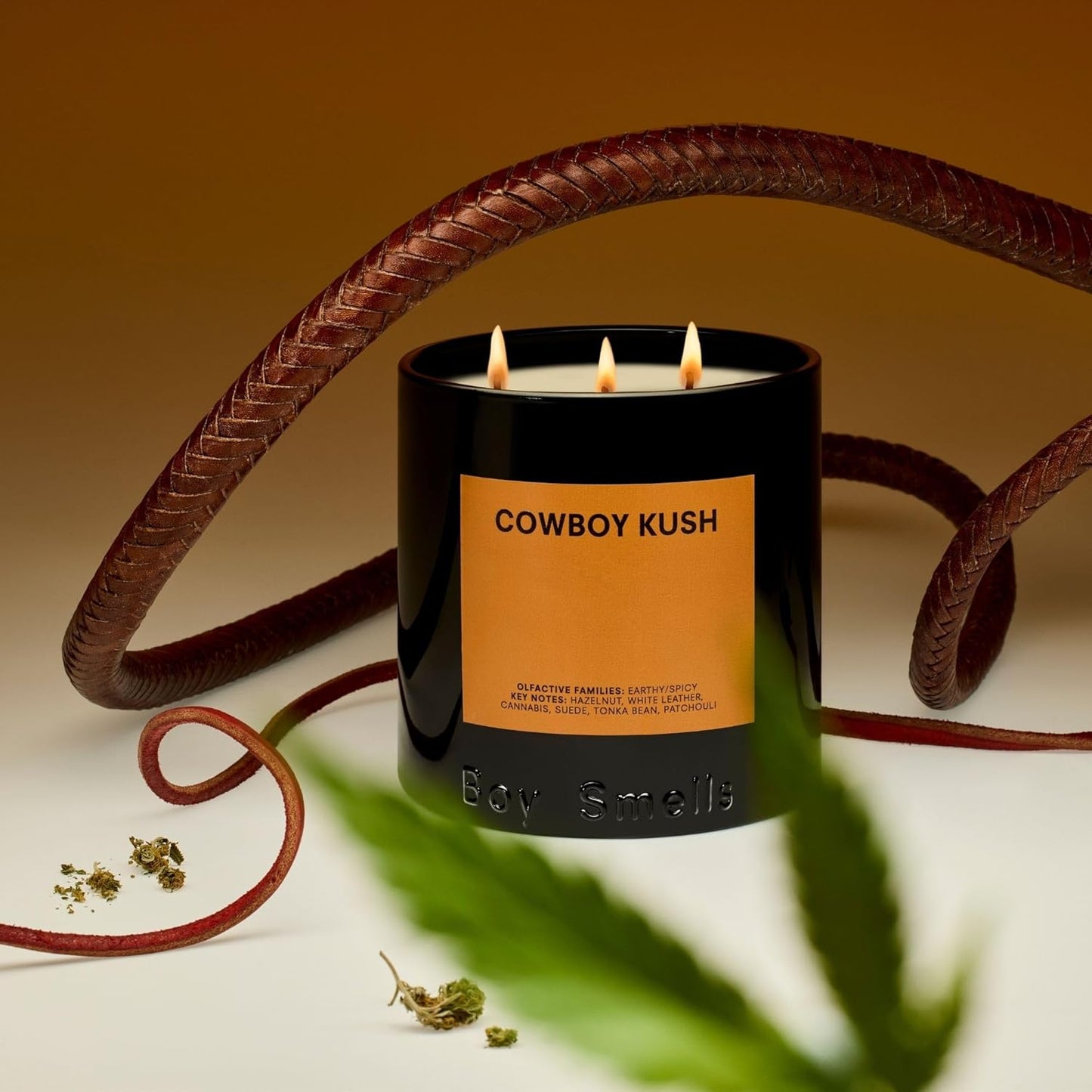 Boy Smells - Cowboy Kush Scented Candles for Men and Women - 8.5 oz - Soy, Coconut Wax Candle Blend - Aromatic Candles for Home with Suede, Saffron and Patchouli - 50-Hour Burn - Cotton Wick
