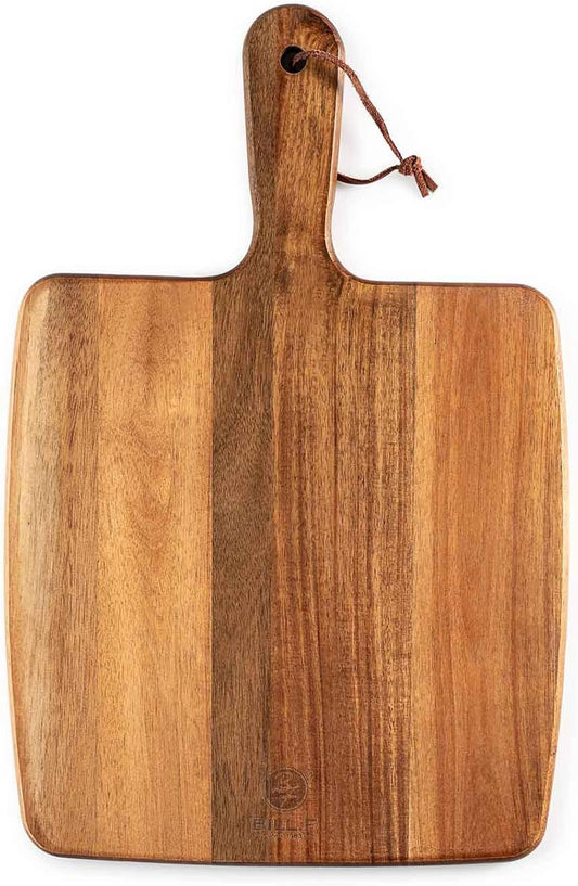 Acacia Wood Cutting Board - Wooden Kitchen Cutting Board for Meat, Cheese, Bread,Vegetables &Fruits- Charcuterie Board Cheese Serving Board with Handle (15.3"x10.2")
