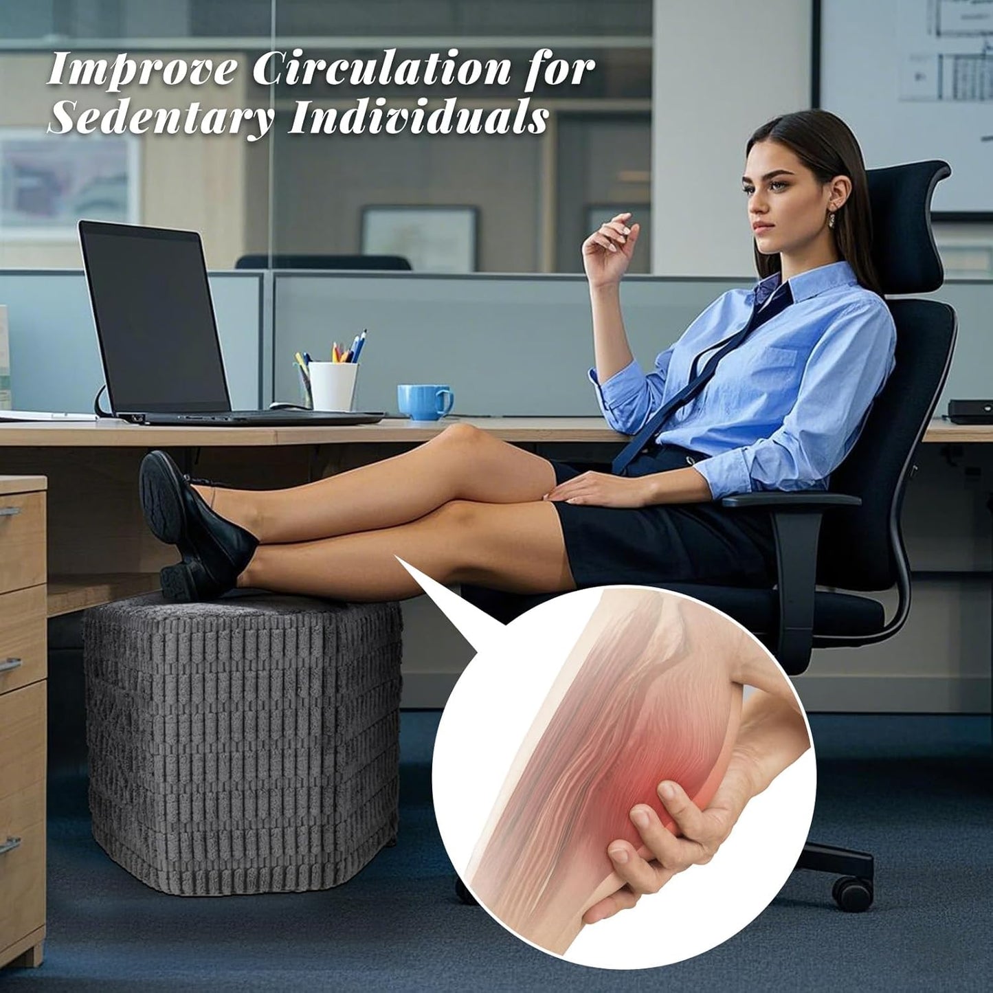 Hexagon Pouf Ottoman Stuffed with 2 Pockets & Handle, Comfort Corduroy Poufs, Non-Slip Foot Stool Storage Ottoman, Foam Floor Poufs Foot Rest for Couch, Bedroom (Gray)