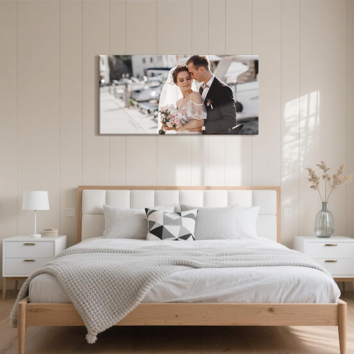 Personalized Custom Canvas Prints with Your Photos & Text, Customized Picture Print, Transform Own Images Into Framed Wall Art Digitally Printed Photo to Canvas, Keepsakes Gifts for Family 40x20’’