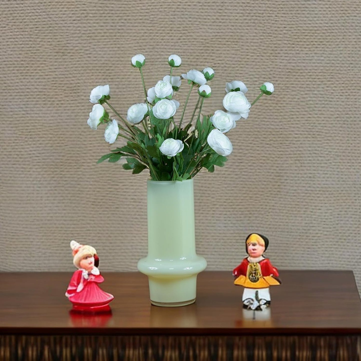 Silk Ranunculus Flowers 23.6 Inch Tall-5 Stems Artificial Buttercup Flowers for Wedding Bouquets, Centerpieces,Home Decor,Floral Arrangements (White,UV Resistant)