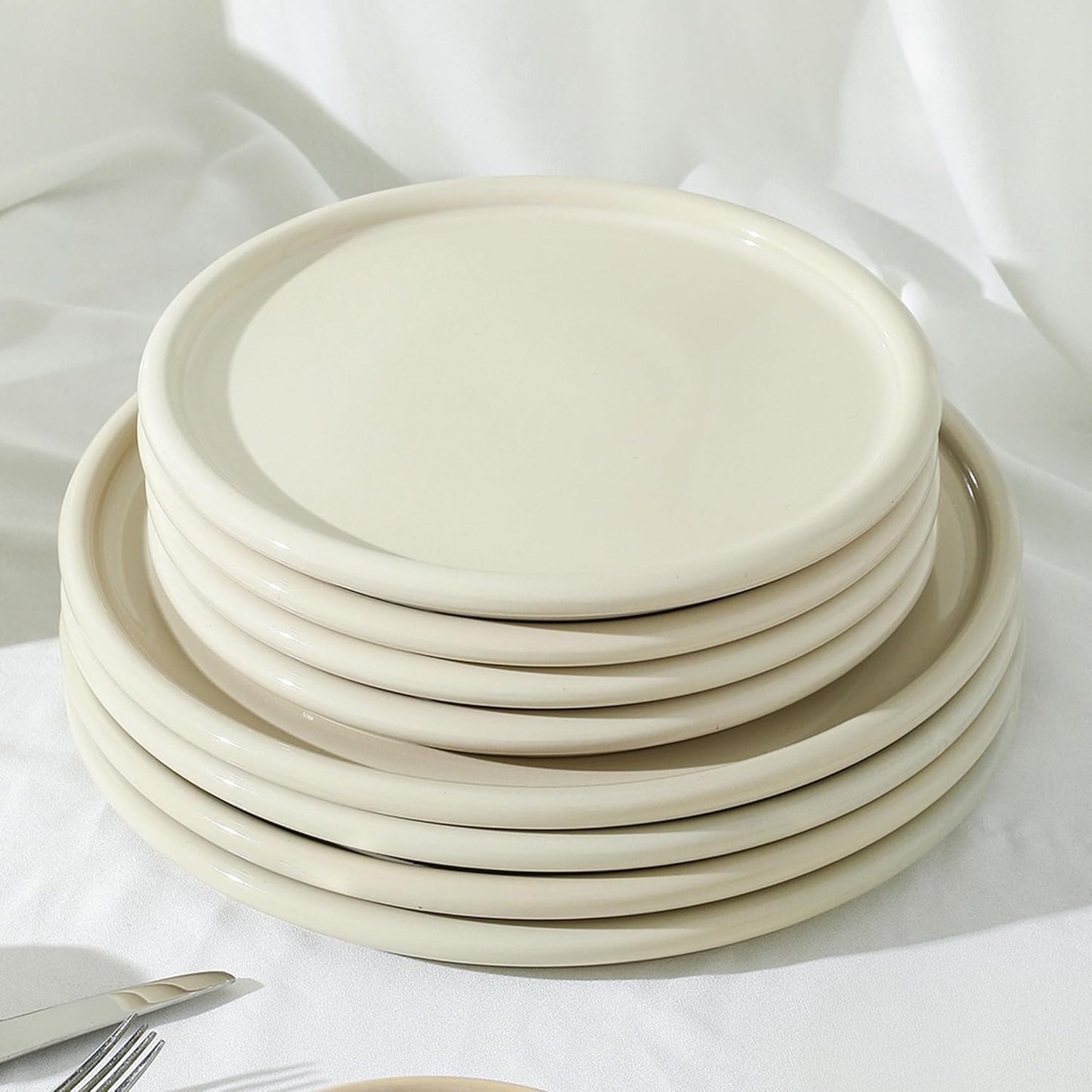Stone Lain Eden 4-Piece Dinner Plate Set Stoneware, Beige