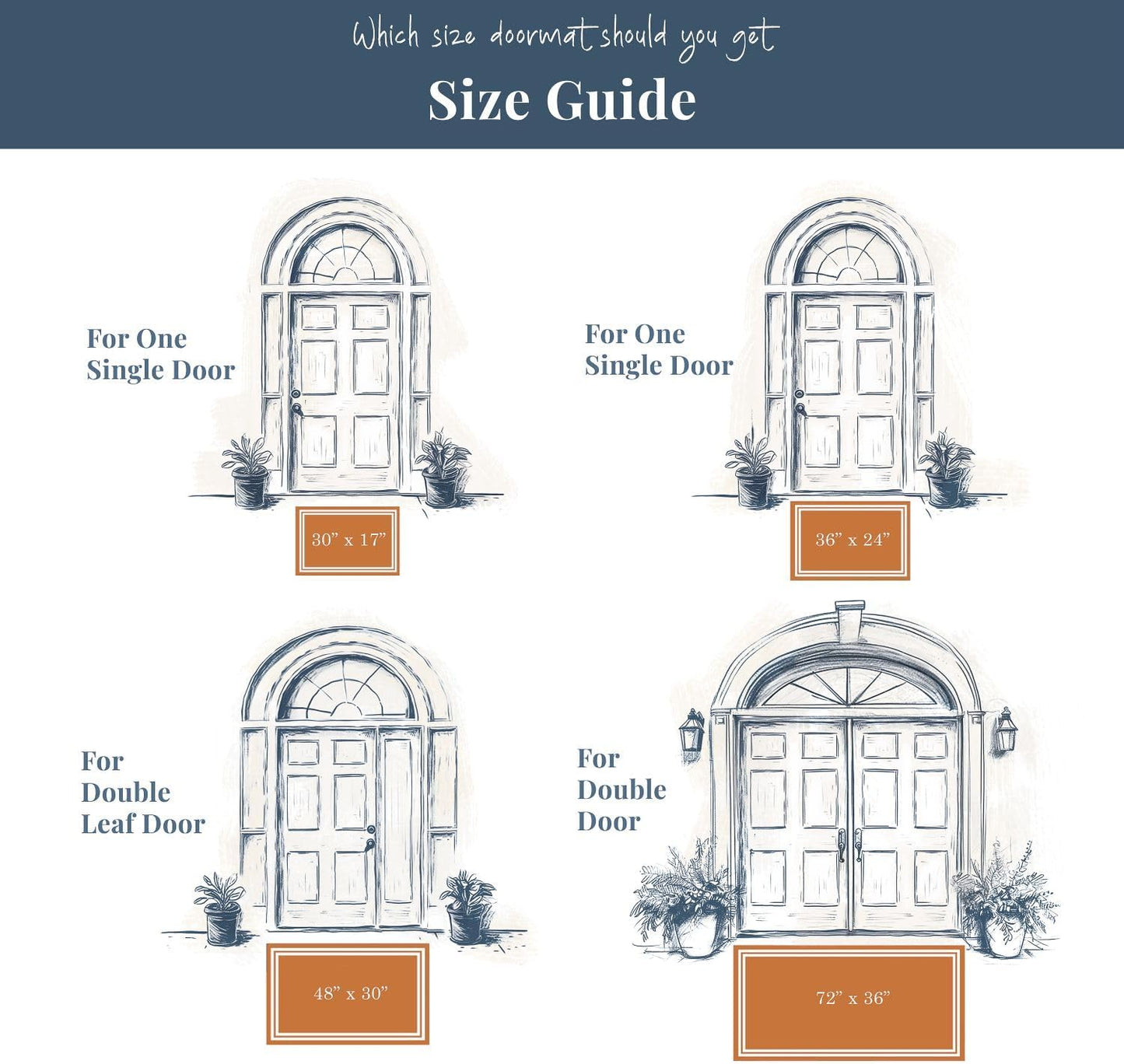 Barnyard Designs Natural Coco Coir Heavy Duty Backing Doormat - Large Cute Non-Slip Front Door Welcome Mat for Outside Entrance or Porch Entry, Brown (30x48, Paws)