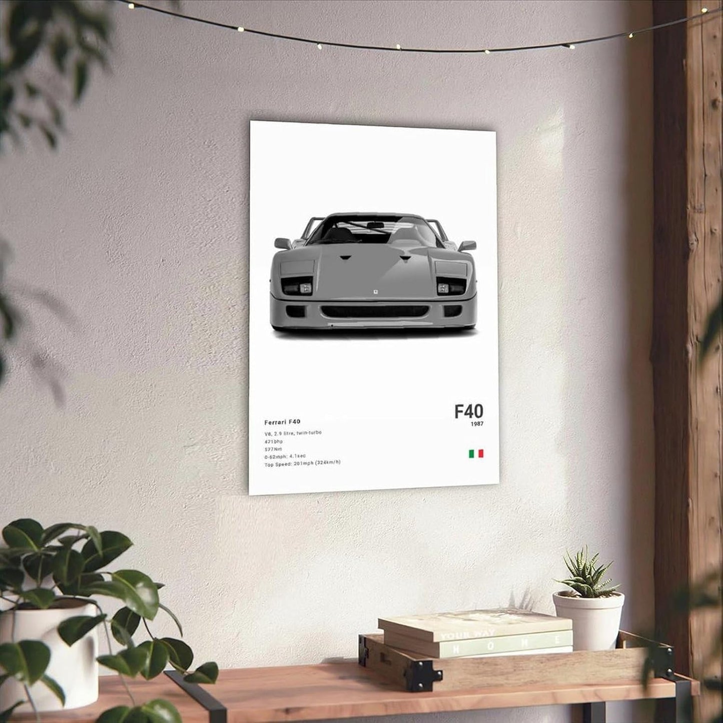 Farrari Car Posters For Walls Vintage Racing Car Canvas Prints For Home Decor Office Decor CUnframe-style 24x36inch(60x90cm)