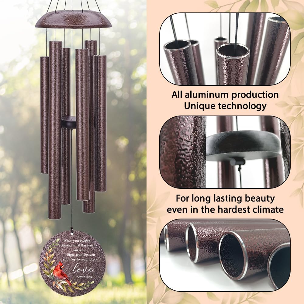 Personalized Sympathy Wind Chimes, Memorial Wind Chimes in Memory of a Loved One Gifts,Gifts for Who Loss of Dad, Mom,Brother, Friends, Sympathy Gift Baskets Home Decor Outdoor Garden Patio