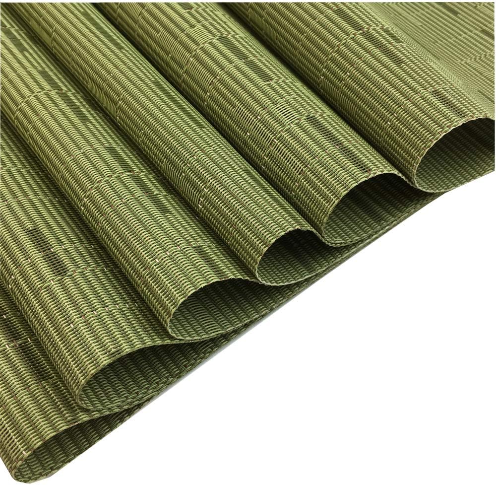 Red-A Placemats Set of 6 for Dining Table Heat-Resistant Washable Place Mats Woven Vinyl Kitchen Table Mats Easy to Clean,Green
