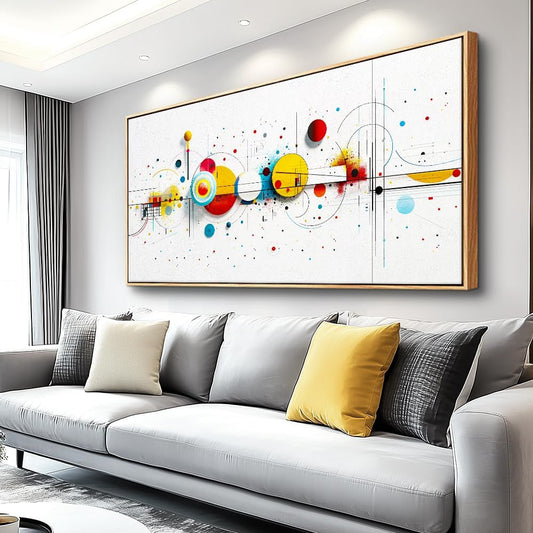 KELIYUAN Large Canvas Wall Decor For Living Room Wall Art For Bedroom Office Murals Abstract geometric drawing Artwork For Modern Stretched and Framed Beach Posters Home Decor Aesthetics 24"X48"