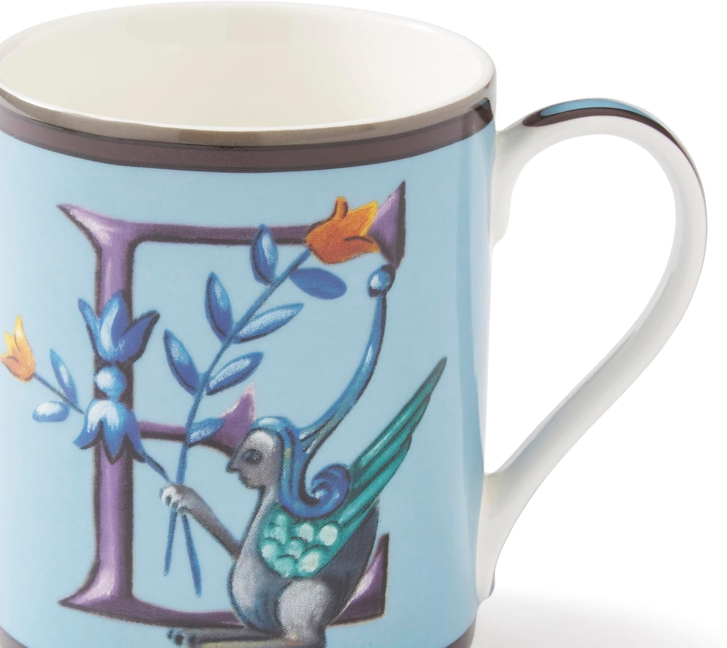 Spode Kit Kemp 12oz Mug in Fine China, E Initial - Custom Coffee Cup for Hot Beverages, Personalized Gift Idea for Her, Him, Friends, Coffee Lovers - Stylish Letter Mug for Daily Use, Dishwasher Safe