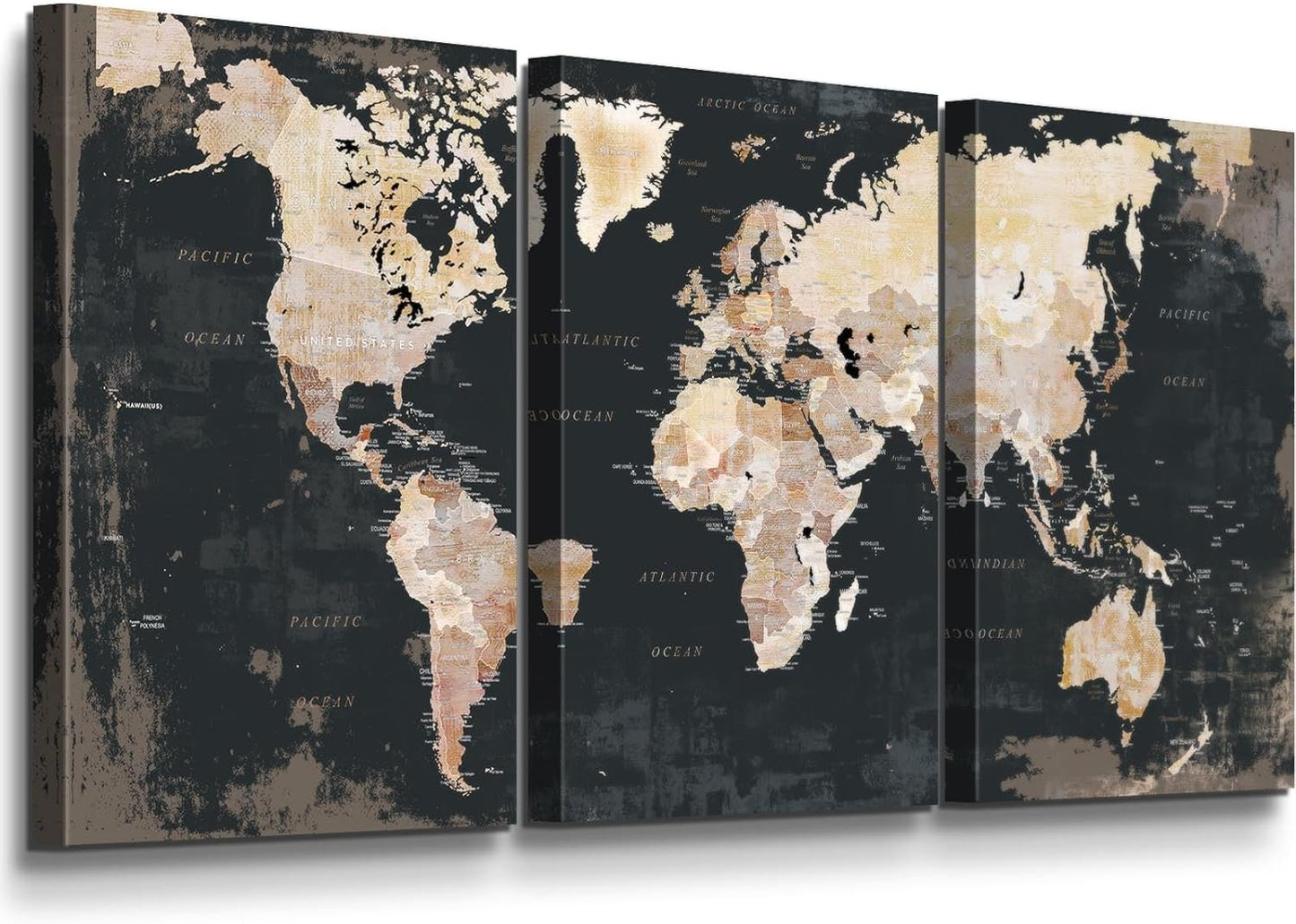 Black and White Wall Art for Living Room Map Office Wall Decor for Bedroom Modern Artwork for Wall Oversize Large Decor for Kitchen