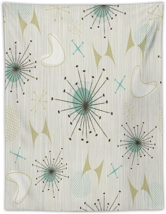 ICMOLYYENLO Boho Medieval Cat Tapestry, Abstract Atomic Starburst Geometric Aesthetic Art Wall Hanging For Bedroom Living Room Dormitory 50x60 Inches