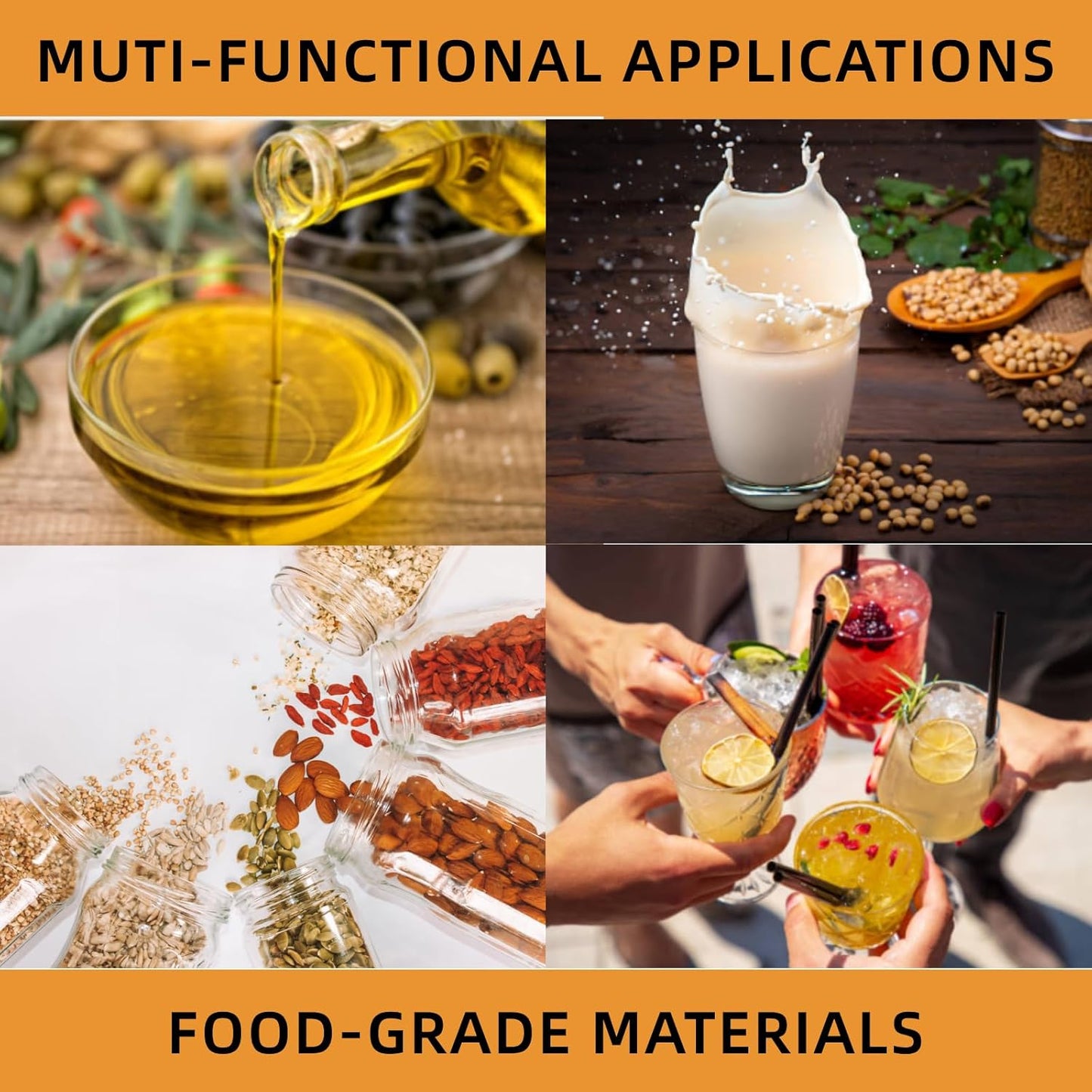 Stainless Steel Milk Can, 60L/15.9 Gallon Heavy Duty Airtight Storage Canister Milk Bucket with Lid, Embedded Silicone Milk Jug Wine Pail Water Cereals Bucket with Three Latches and Two Handles