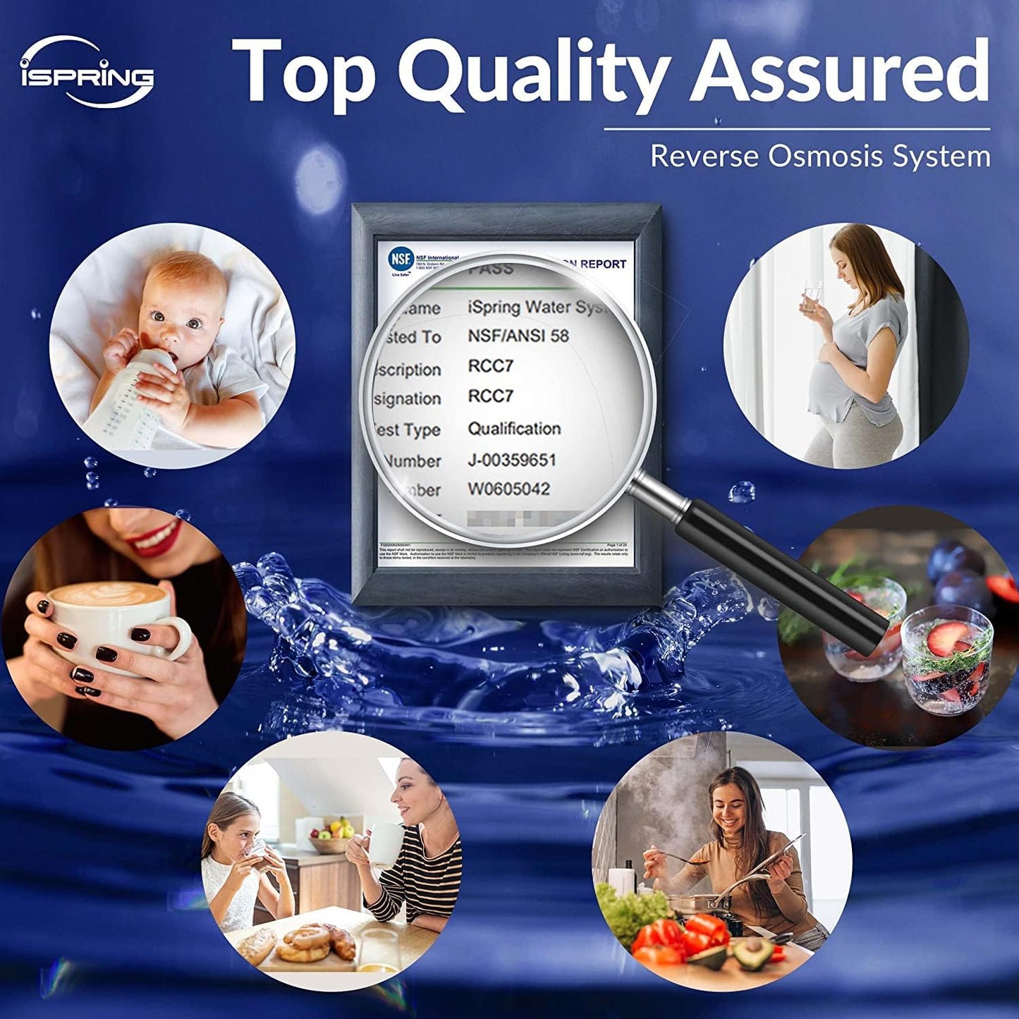 iSpring RCC7, NSF Certified, High Capacity Under Sink 5-Stage Reverse Osmosis Water Filter, RO Drinking System, 75 GPD, Brushed Nickel Faucet, Patented Top-Mounted Faucet Design for Easy Installation