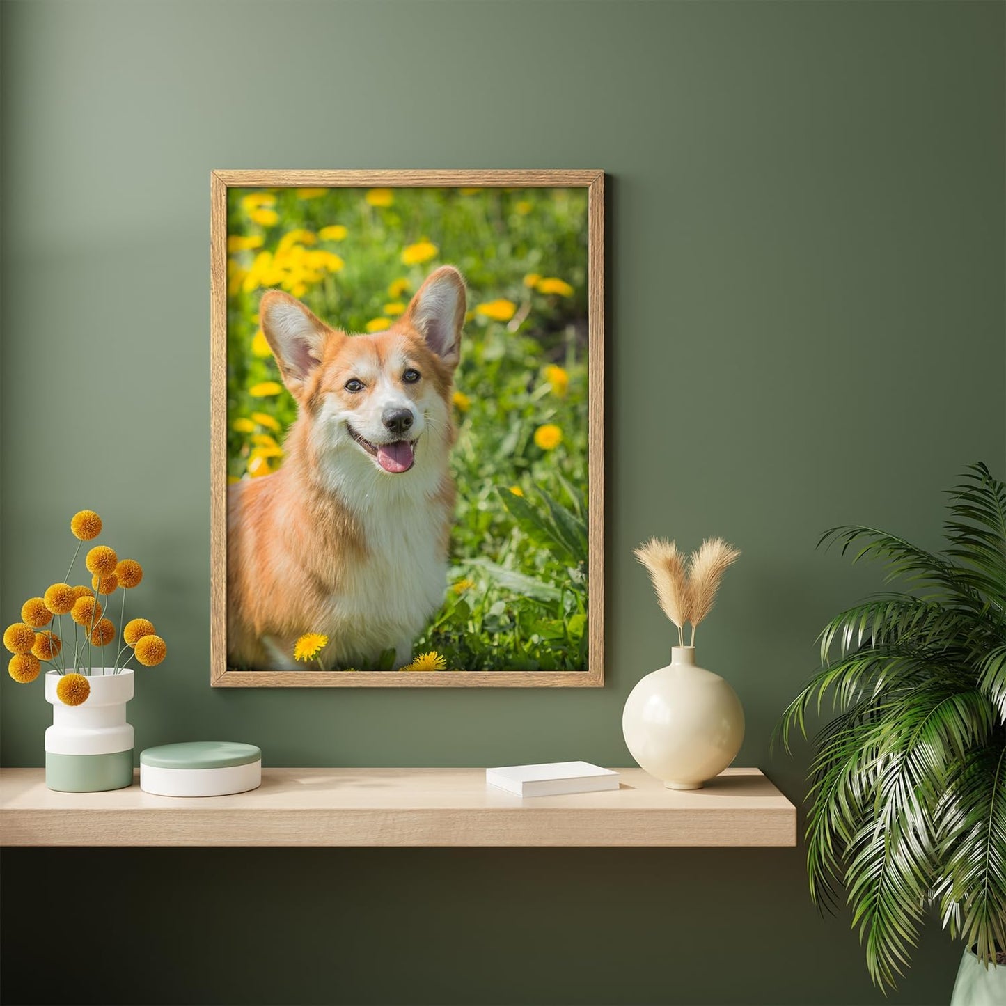 NWT Custom Framed Poster Prints with Your Any Photos, Personalized Canvas Pictures for Wall to Print Framed - 12"x16" Natural