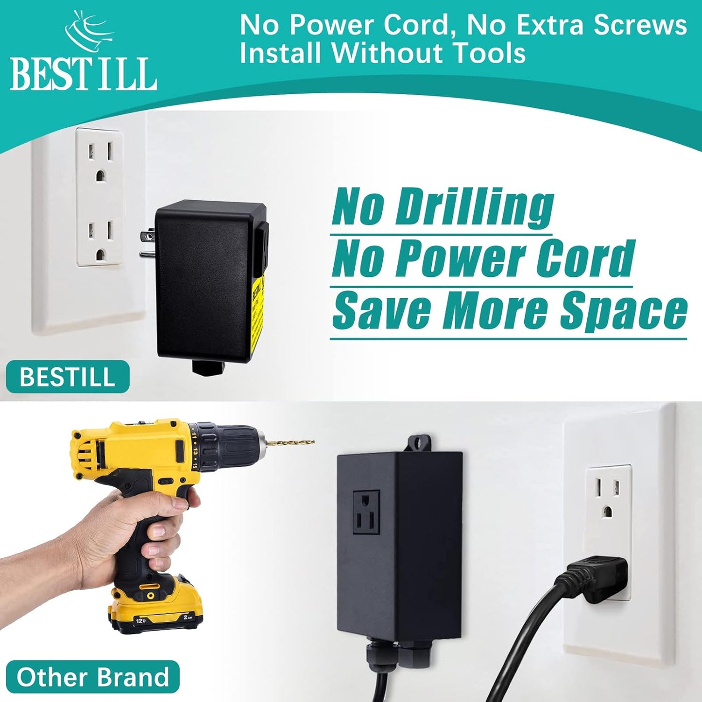 BESTILL Garbage Disposal Air Switch Kit - UL Listed, Cordless Sink Top Switch Button for Waste Disposer, Long Push Button with Brass Cover, Antique Copper, Compatible with all Garbage Disposals