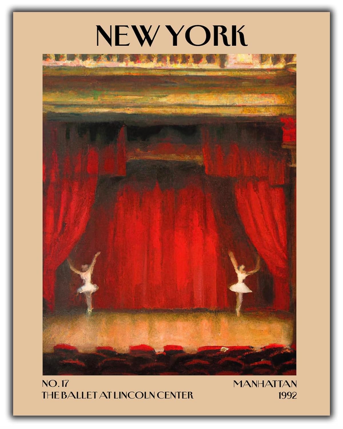 Retro Vintage New York Wall Art Print - 11x14 Unframed Poster - New York City Souvenirs, Cute Trendy Colorful Wall Decor (Ballet, 11x14")