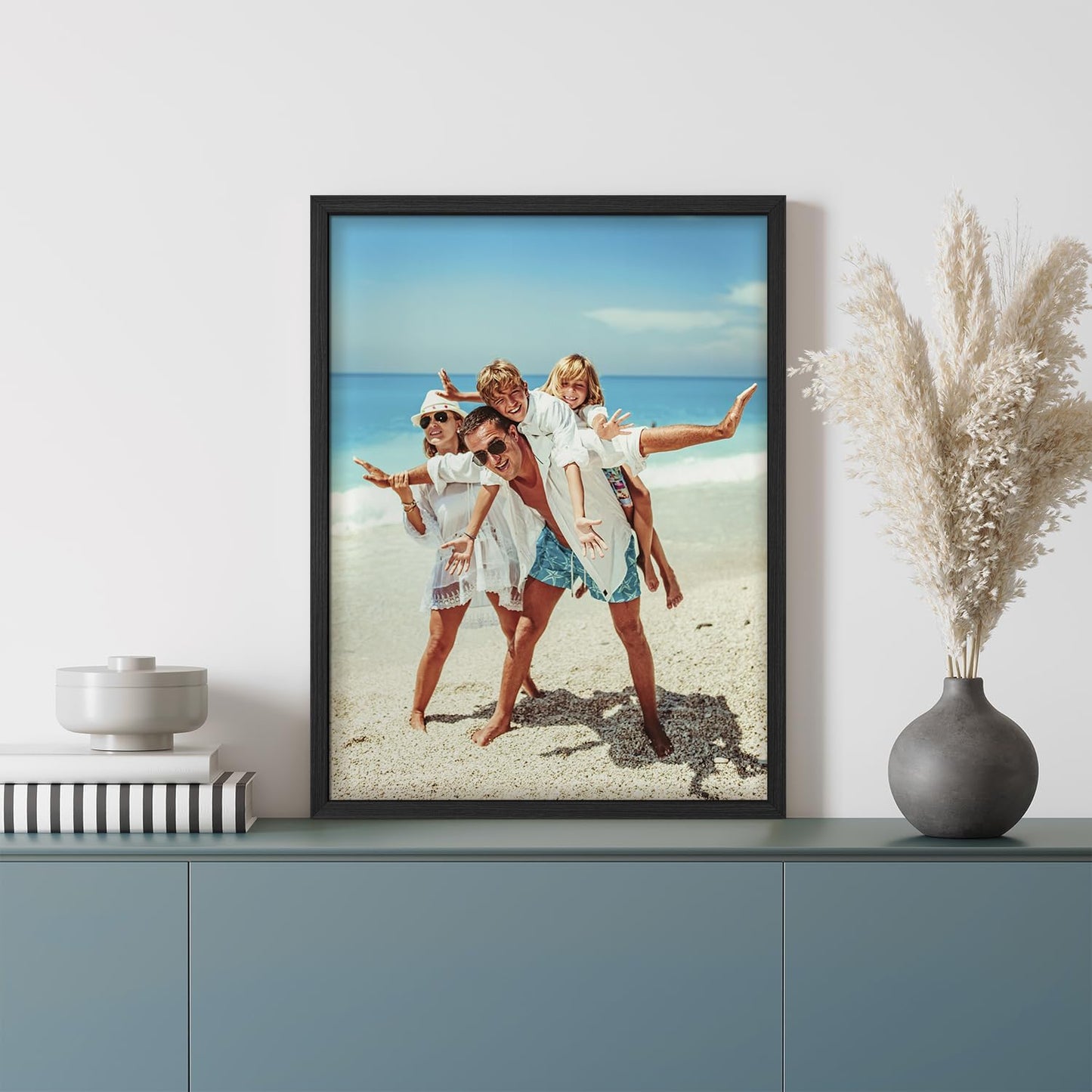 wall26 Custom Framed Poster Wall Art for Living Room, Bedroom Canvas Prints for Home Decoration Ready to Hang - 12"x16" Black