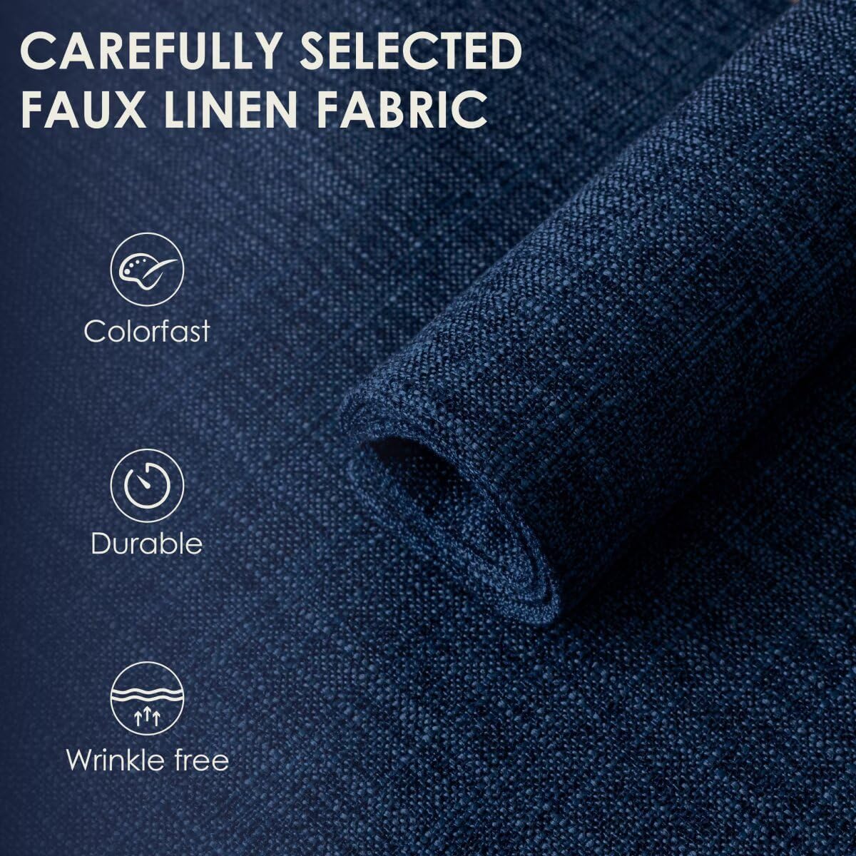 Placemats Set of 6, Bilayer Thickened Linen Place Mats Heat Resistant Machine Washable Wrinkle Free Carefully Selected Polyester Mats for Kitchen/Dining/Coffee Table (Navy Blue)