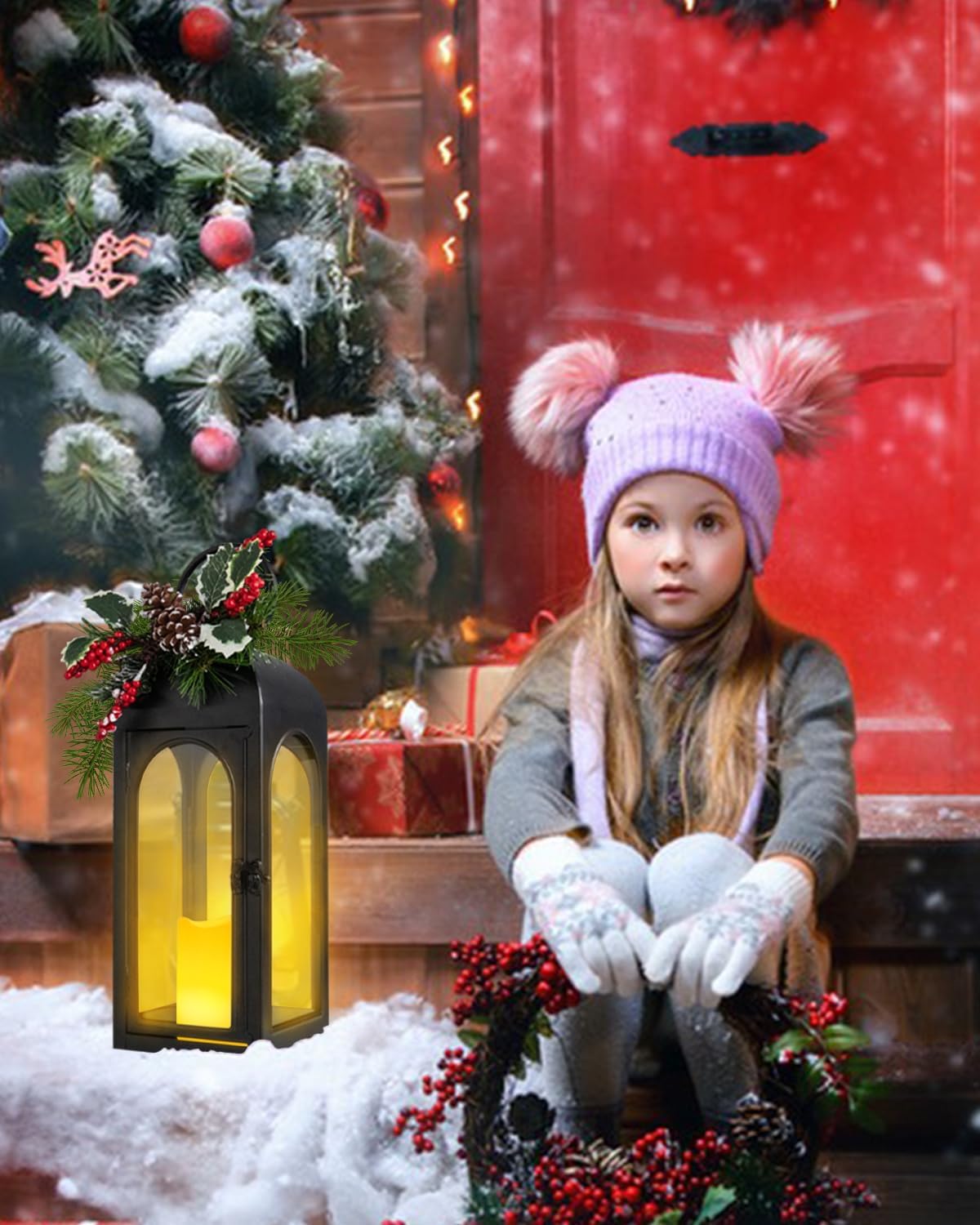 Bdor Lantern Decorative Candle Lantern 16 Inch Remote Vintage Decorations with Timer LED Metal Hanging Lantern for Home Outdoor Porch Decor Christmas Centerpieces for Tables