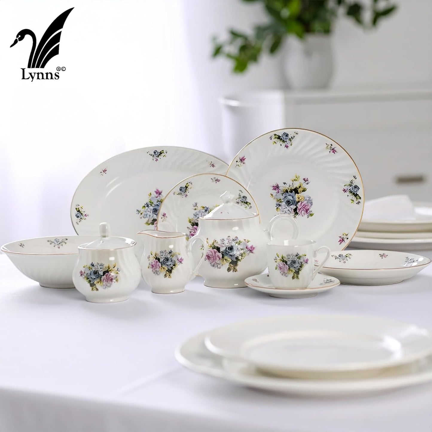 Lynns Paradise Serafina 14-Inch Oval Platter, Set of 2, Purple; Heavy Duty; Chip Resistant; Lead and Cadmium Free; Freezer to Oven Safe up to 500°F