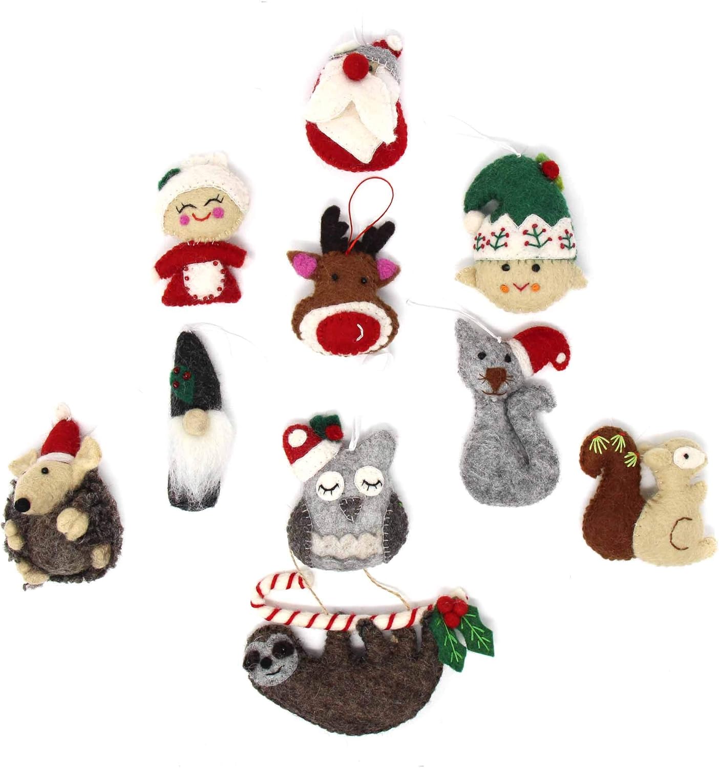Hand Crafted Wool Felt Christmas or Winter Ornaments from Nepal, Elf (GLG60041-01)
