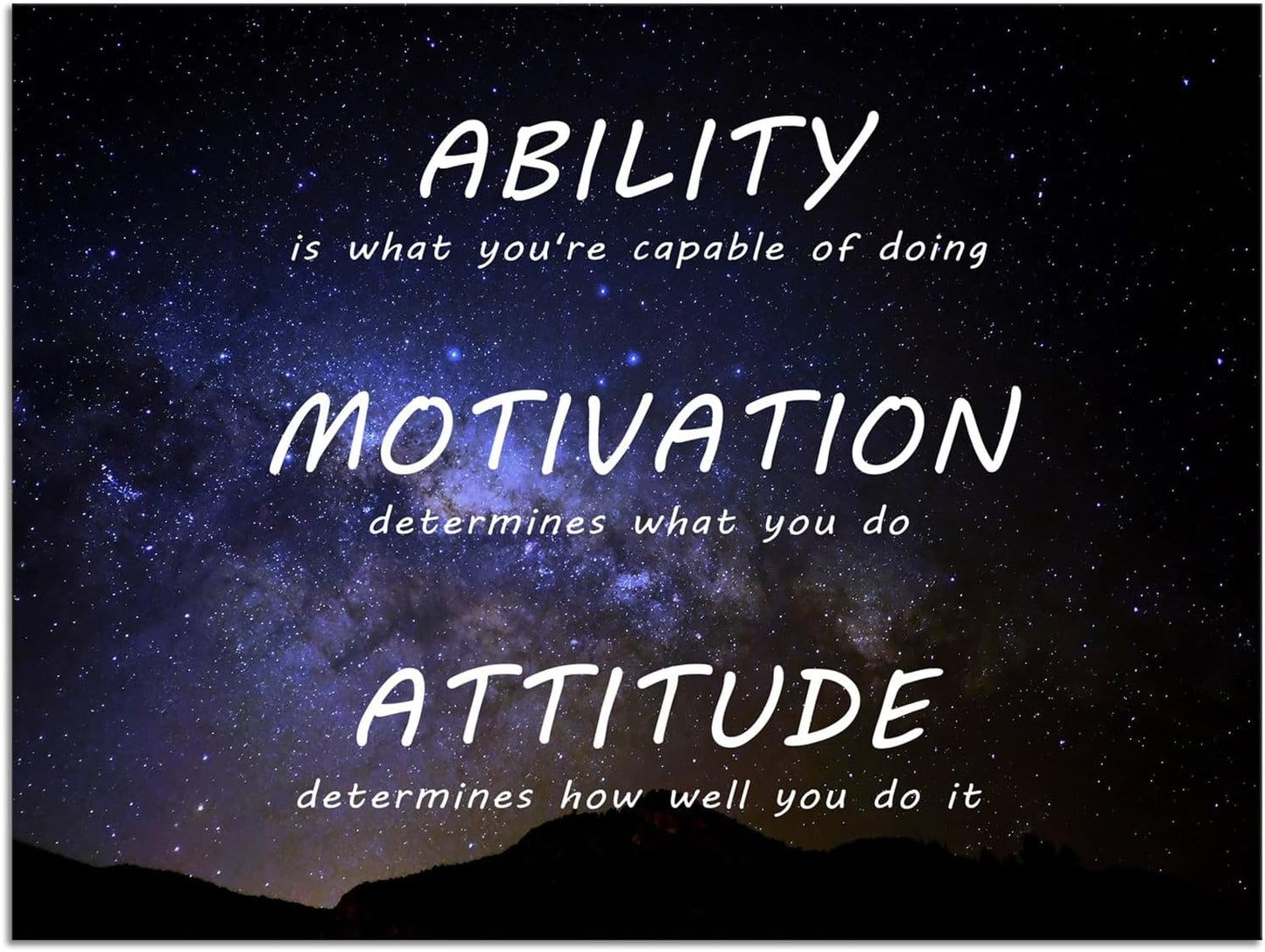 Inspirational Canvas Wall Art Ability Motivation Attitude Painting Picture Motivational Positive Quotes Modern Inspiring Posters Prints Artwork Home Classroom Office Wall Decor Framed [30''Wx 40''H]