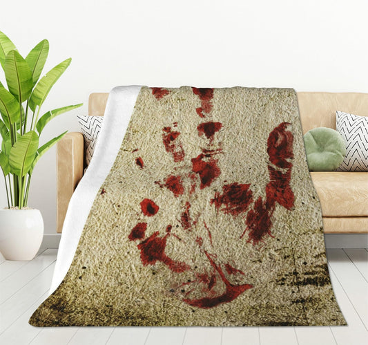 HGOD DESIGNS Bloody Hand Flannel Fleece Bed Blanket Throw Blanket Lightweight Cozy Plush Blanket for Bedroom Living Rooms Sofa Couch 40"x50"