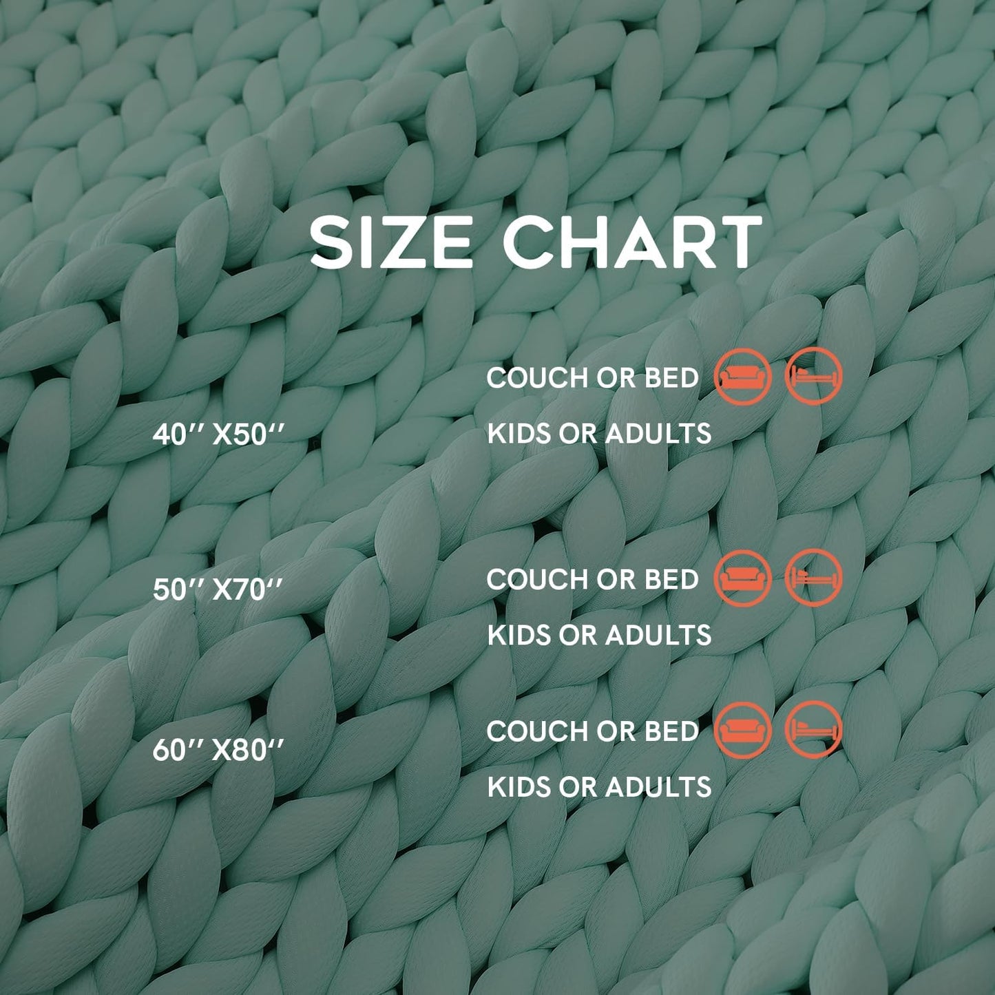 YnM Cooling Chunky Throw Blanket, Medium-Weight, Hand Knitted, Skin Friendly, Ventilated and Breathable, Machine Washable, Home Décor Piece for Couch, Sofa and Bed (Menthe Green, 40x50 Inch)