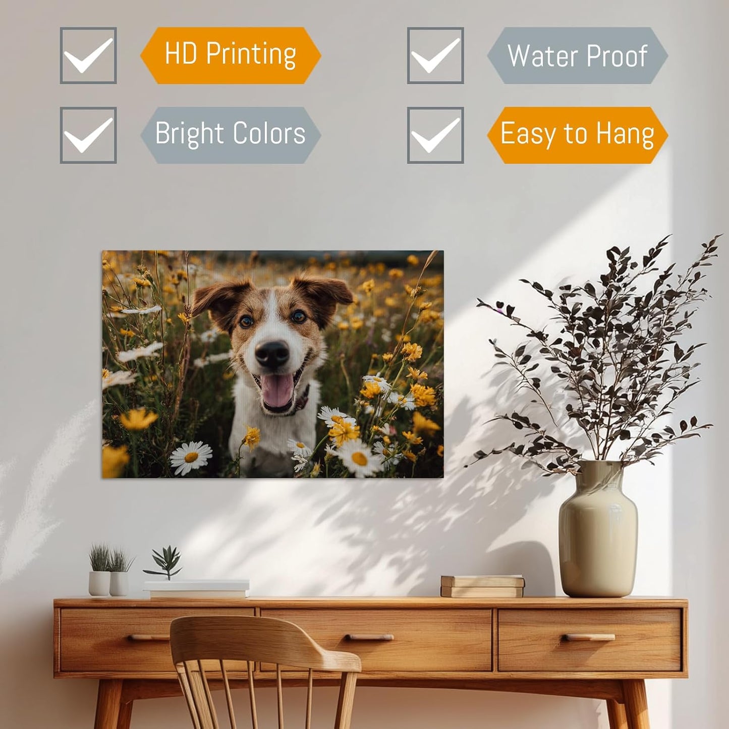 Personalized Picture Framed Canvas Prints, Custom Canvas Wall Art with Your Photos for Bedroom Wall Decor, Painting Canvas for Home Decor, Gifts Poster Keepsakes for Women Her Him