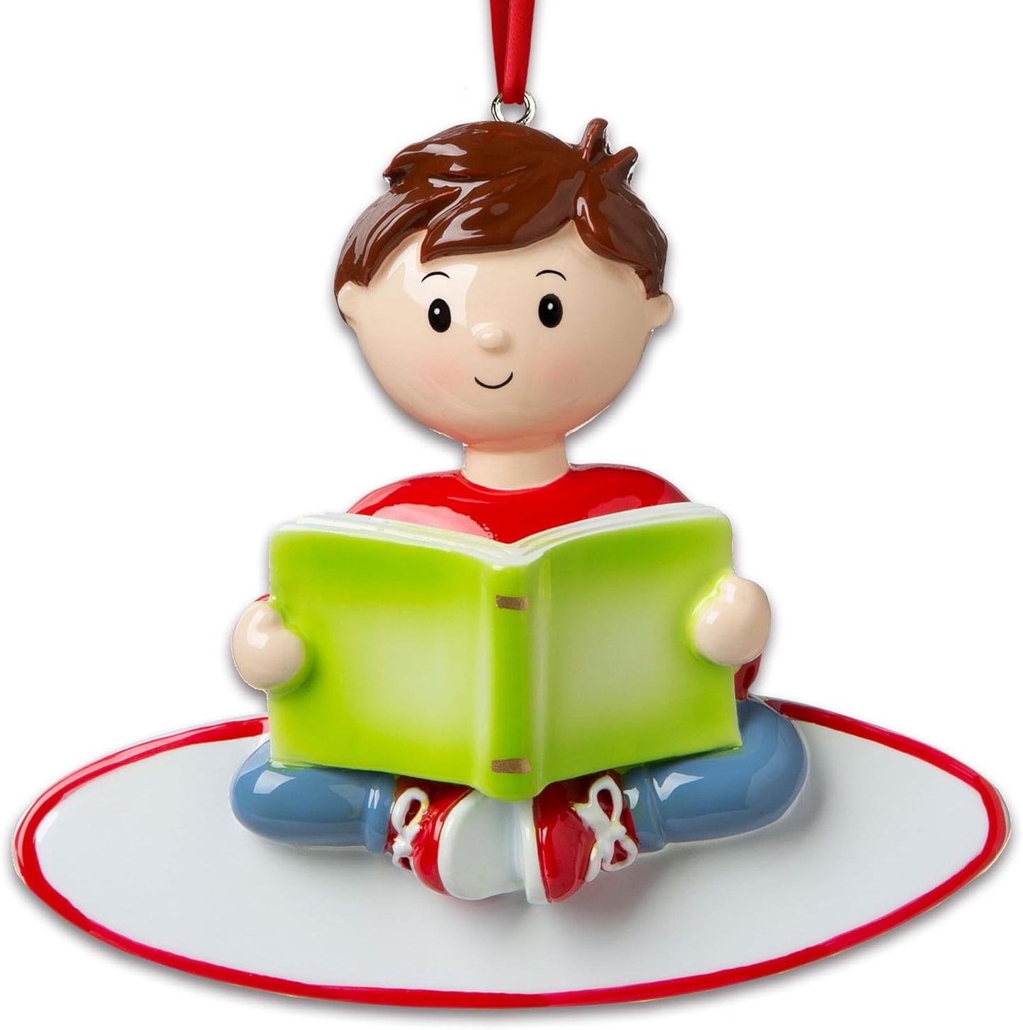 Personalized Child Christmas Tree Ornament - Toddler Pajamas Sleep Time Story Book Reader PJs Lover Kid - Free Customization