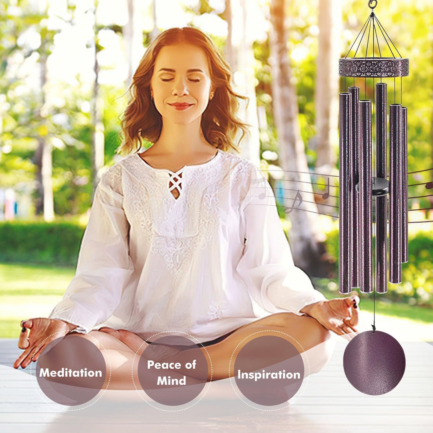 ASTARIN 48'' Large Wind Chimes - 6 Heavy Tubes, Memorial Outdoor Chimes for Garden Decor, Sympathy Gifts, Bronze