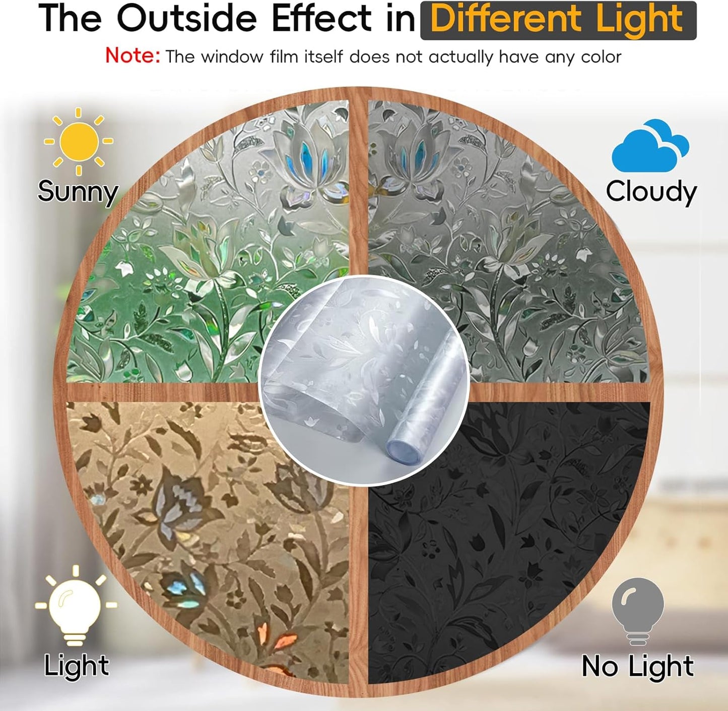 Rainbow Window Privacy Film Decorative, Stained Glass Window Tint for Home, 3D Decals Window Clings for Glass Windows, Static Cling Window Sticker, Suncatcher Window Cover,35.4" by 78.74"