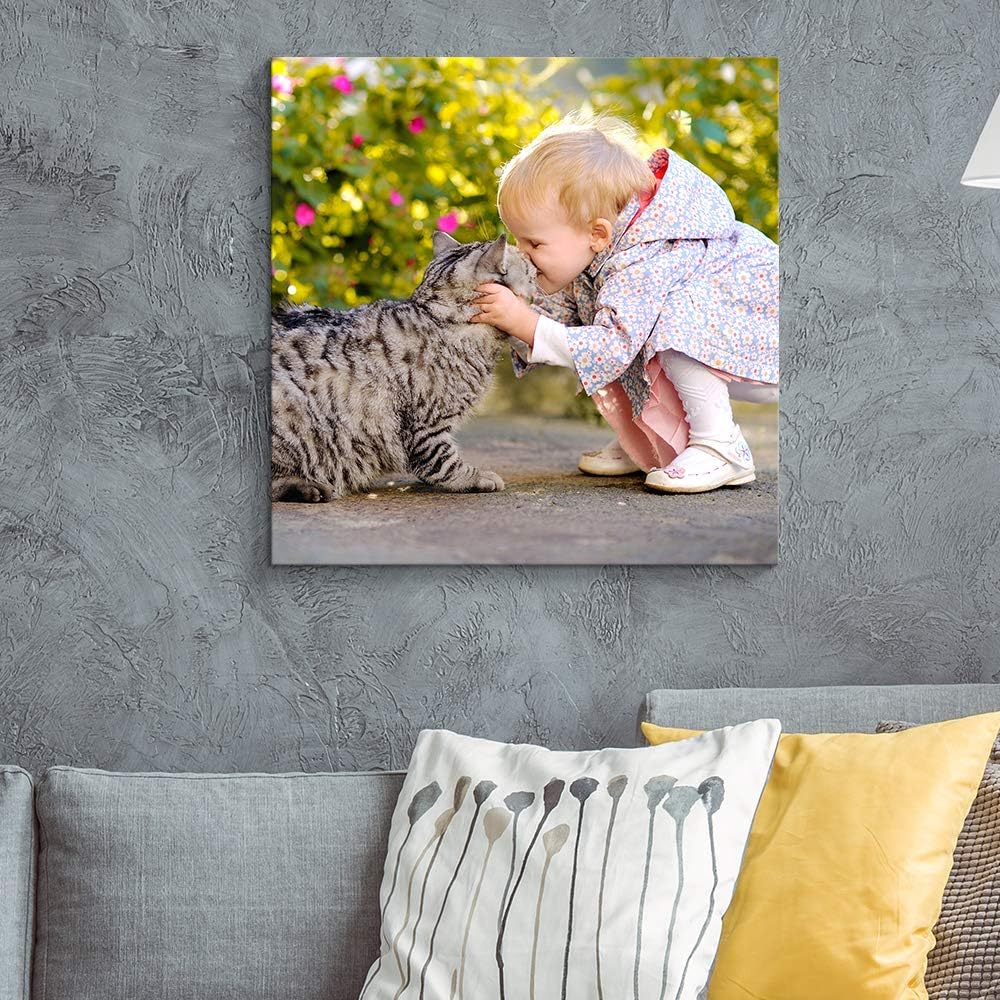 NWT Custom Canvas Prints with Your Photos for Pet/Animal, Personalized Canvas Pictures for Wall to Print Framed 24x24 inches
