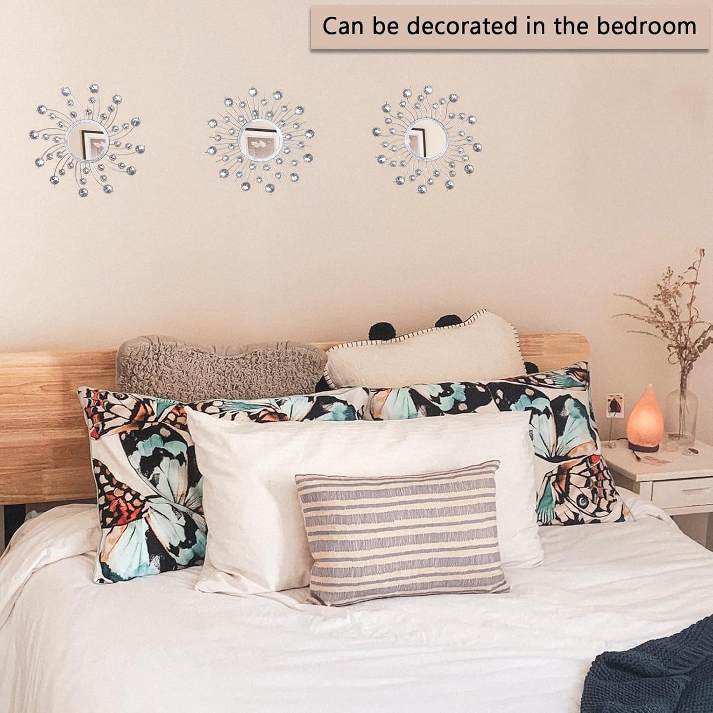 Mirror Wall Decor Metal Sun Mirror Wall Art Decorative Mirrors Home Decor Sunburst Mirror Hanging Living Room Bedroom Entryway, Style 1