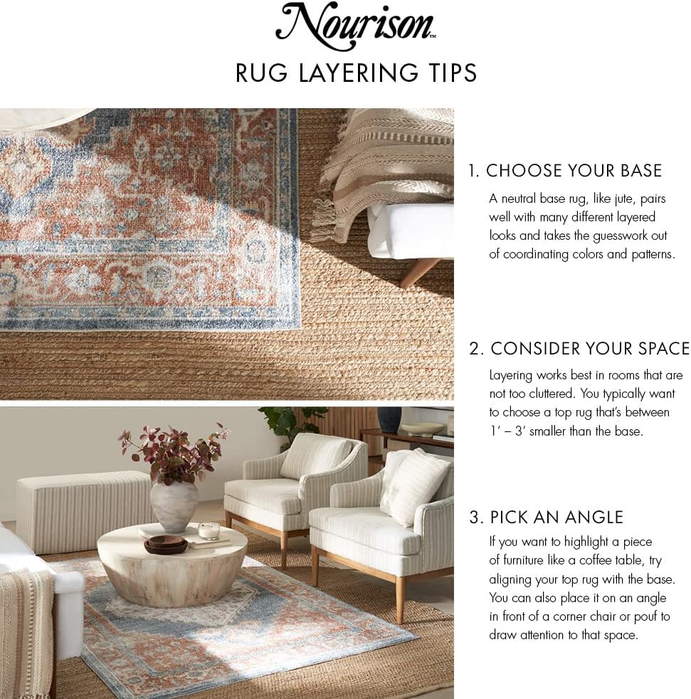 Nourison Positano Light Grey 2' x 6' Area Rug Easy Clean, Non Shedding, Bed Room, Living Room, Dining Room, Kitchen (6' Runner)