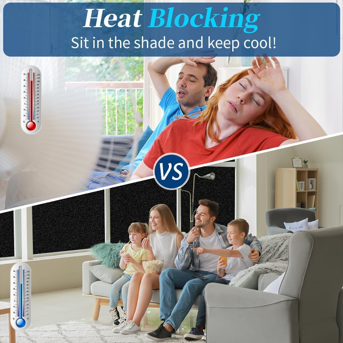 Niviy Blackout Window Privacy Film Room Darkening Black Out Windows Covers Sun Blocking Removable Window Tint for Home,Bedroom,Garage 17.5 x 78.7 Inches