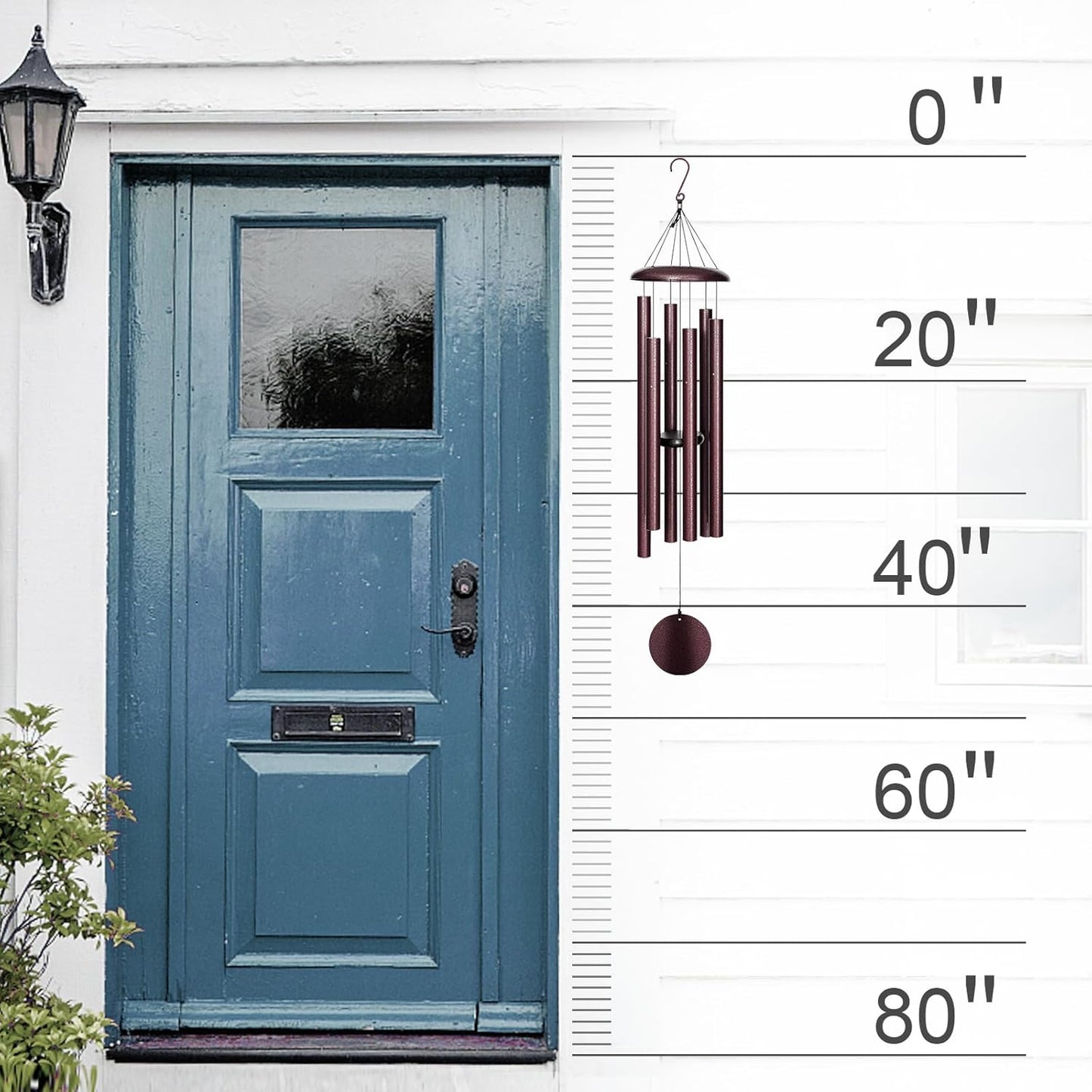 45'' Large Wind Chimes for Outside with Deep Tone, Wind Chimes Outdoor Garden & Patio Hanging Décor, Sympathy Gifts. Bronze