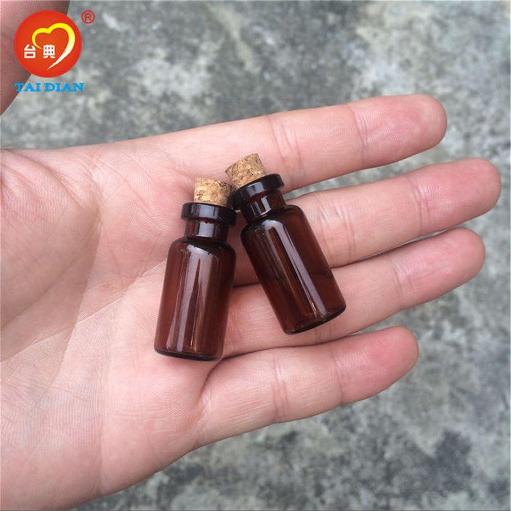 12units 2ml Glass Amber Vials with Cork Empty Small Brown Tiny Glass Jars Mini Glass Bottles Vials Jars (12, 2ML)