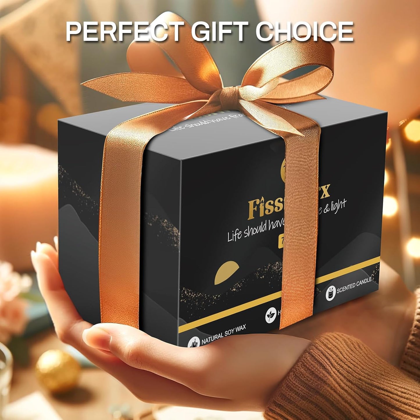 Lavender Scented Candle Set 2 Pack, Candle for Home Scented, Odor Eliminating, Stress Relief, 15oz, 110 Hours Long Lasting Candles, Soy Candle Set for Women