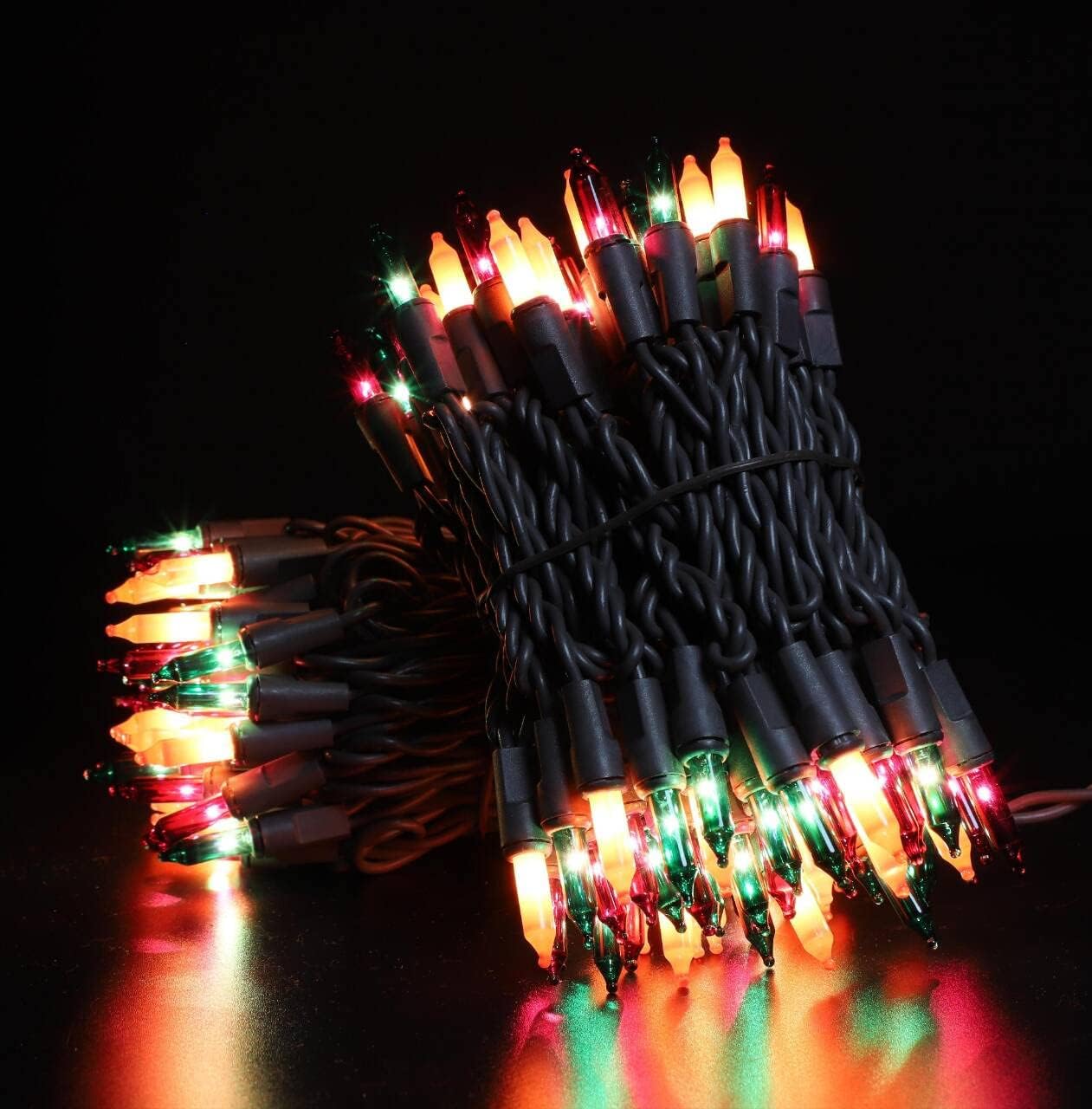 Brown Wire, Multicolor Incandescent Bulb 300 Mini String Lights for Indoor Halloween Tree Home Party Festival Decoration